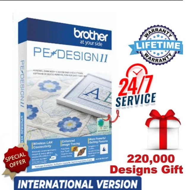 ✅️Brother PE Design 11 3 LLAVES + 220 000 Diseño Gratis +  VERSIÓN COMPLETA✅️