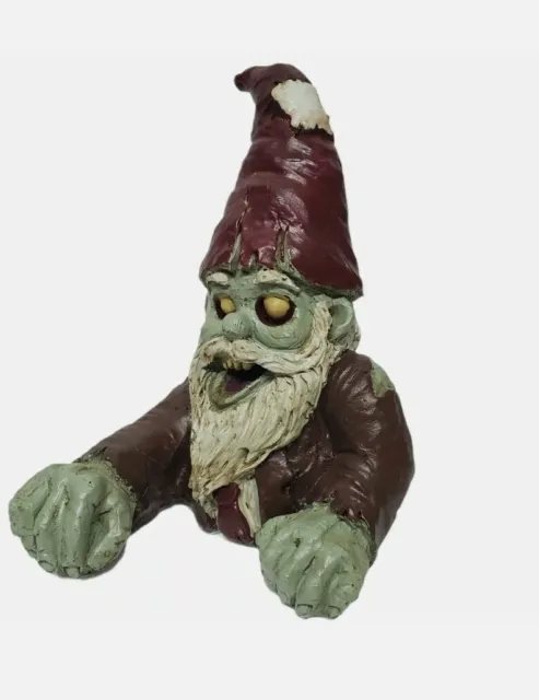 Crawling Zombie Gnome Garden Sculpture, Halloween Decoration 7.5"