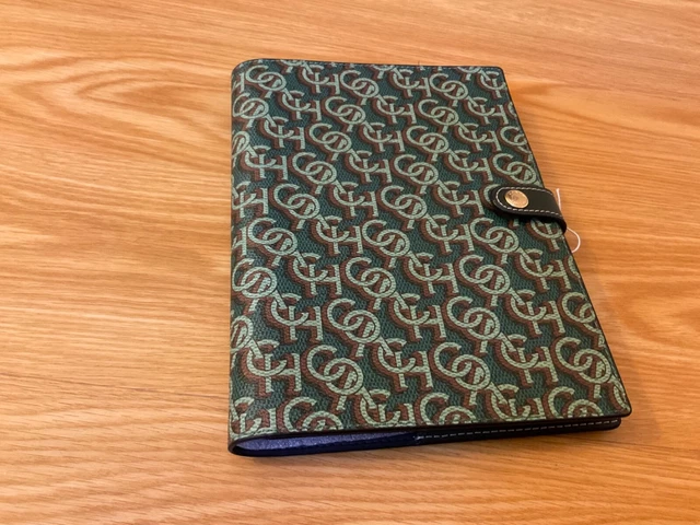 NWT Coach Signature Monogram Print Gold Rouge Green Noteboo