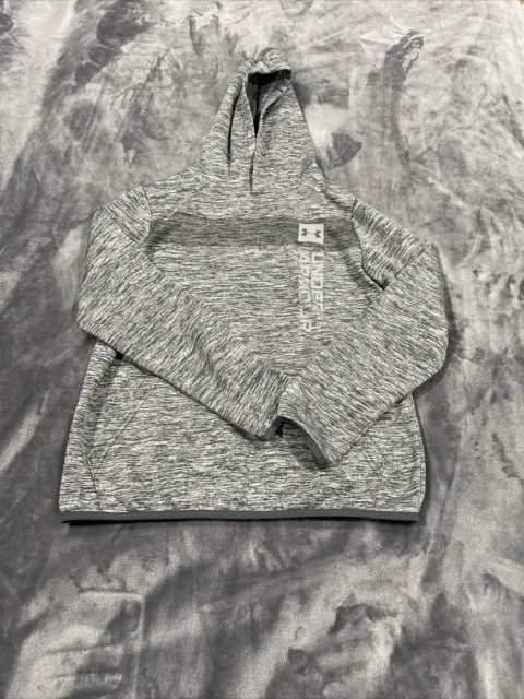 Boys Under Armour Pullover Hoodie Gray Youth Large Long Sleeve