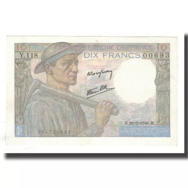 [#140142] France, 10 Francs, Mineur, 1946, 1946-09-26, AU, Fayette:8.15, KM:99,