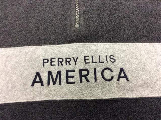VINTAGE PERRY ELLIS America Active Pullover Black Fleece Sweatshirt ...