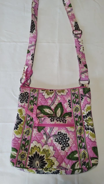 VINTAGE Vera Bradley Priscilla Pink Hipster Crossbody Shoulder Bag Purse EUC