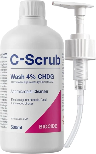 Washer Rinse WASH CHLORHEXIDINE 4% W/V | 500Ml | Anti-Microbial Hand, Skin Cleanser ...