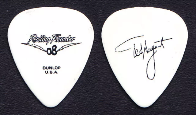 Ted Nugent Signature White Guitar Pick - 2008 Rolling Thunder Tour