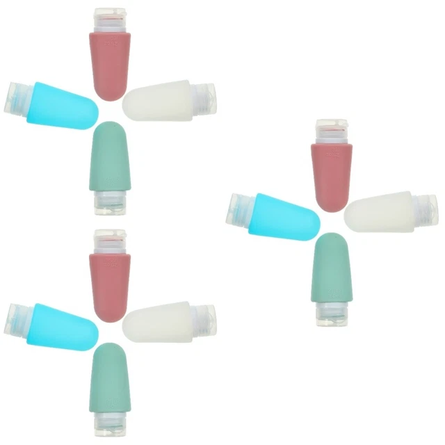 12 PIEZAS Botellas de viaje para artículos de tocador Silicona - Contenedor de viaje Acondicionador