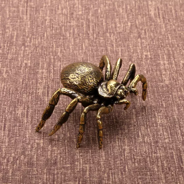 Solid Brass Spider Figurine Small Statue House Decoration Animal Figurines Gifts