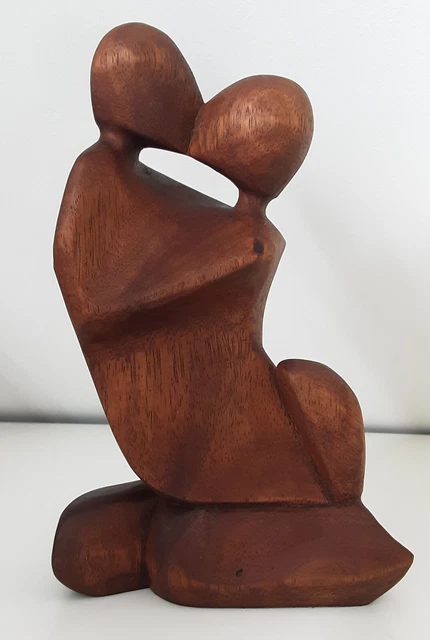 Abbracciare Baciare Modellino Astratto Legno 25 cm Indonesia