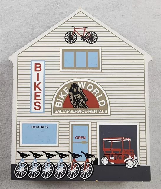 1999 The Cat's Meow BIKE WORLD Ocean City MD Wood Shelf Sitter