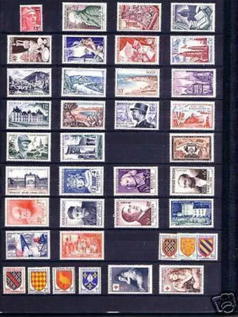 Frankreich Briefmarke Jahr Vollständig 1954 Yvert N° 968 - 1007, 40 Neu Xx Ttb