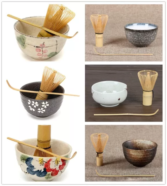 NEW Japanese Tea Ceremony Bamboo Chasen Matcha Whisk + Chashaku Scoop + Tea Bowl