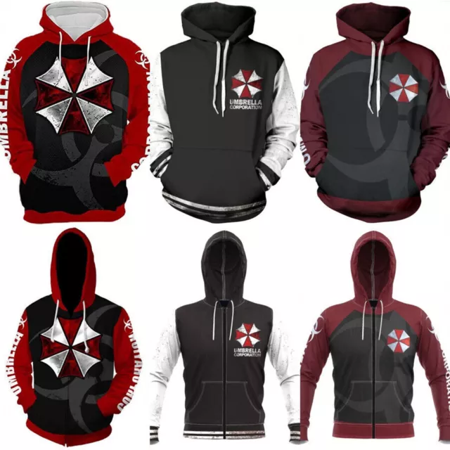 Resident Evil Zombie Game Cosplay Sweatshirt Umbrella Corporation Men Hoodie Top