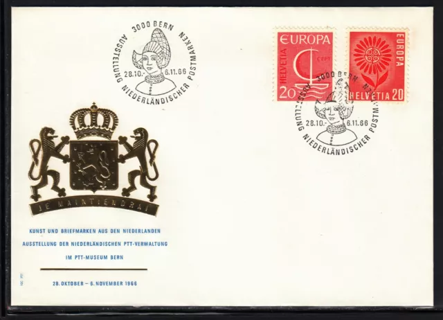 Europa CEPT FDC Ausst. Niederländischer Briefmarken Schweiz Bern 28.10.66