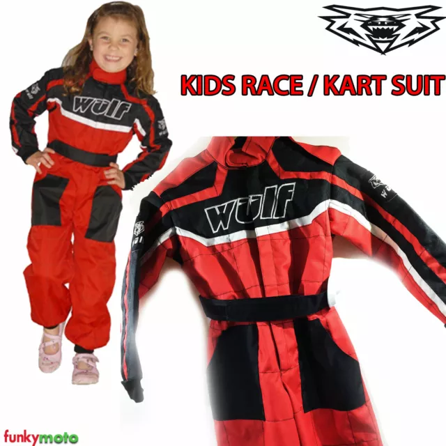 Wulf Kids Cub Youth Mx Moto Enduro Offroad One Piece Race Kart Suit Overall Red