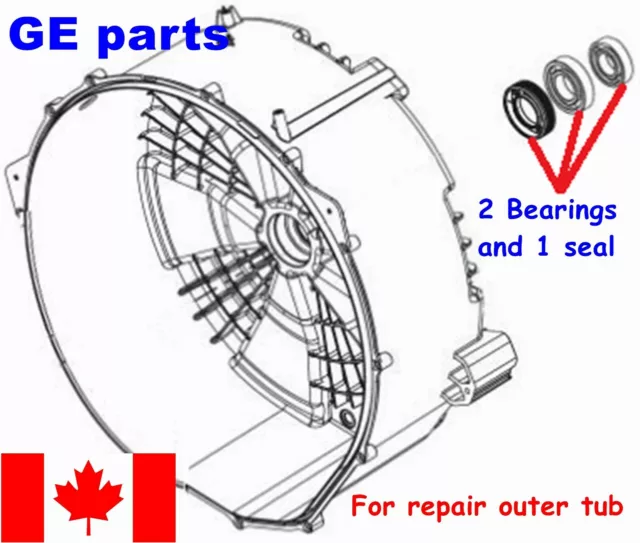 Front Load Washer,2 Tub Bearings And Seal Ge , General Electric