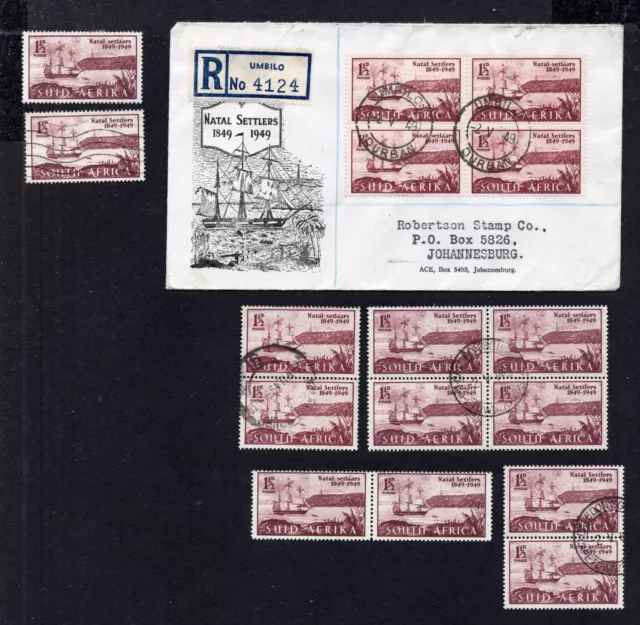 South Africa 1949 group of stamps + cover Mi#209-210 MNH/MH/used CV=5.8$