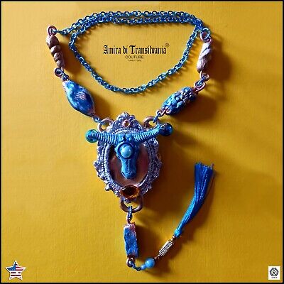 fashion necklace primitive jewelry minimal design pendant amulet fertility bull