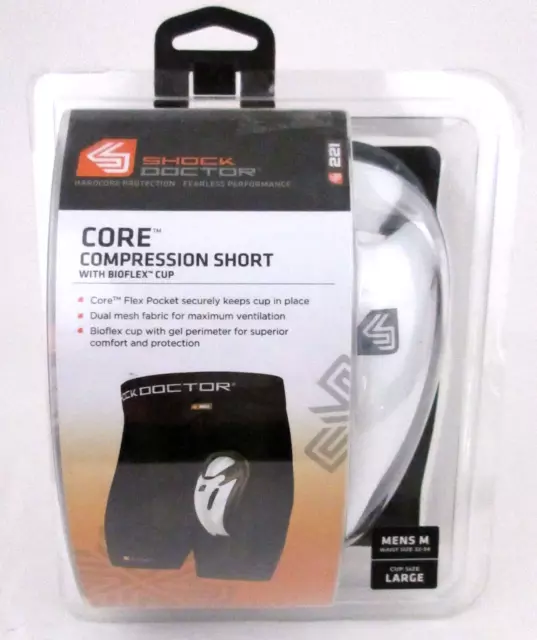 **NEW!** Shock Doctor Core Compression Short With Bio-Flex Cup M-Short L-Cup