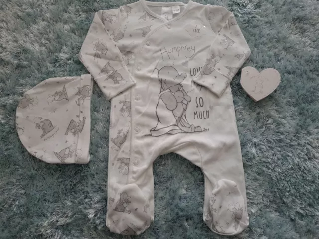 Bnwt Humphreys Corner Babygrow & Matching Hat 0-3 Months Baby Shower Gift Twins