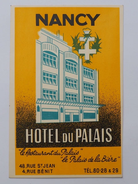 CPA Advertising HOTEL DU PALAIS in NANCY (Meurthe-et-Moselle) - TBE