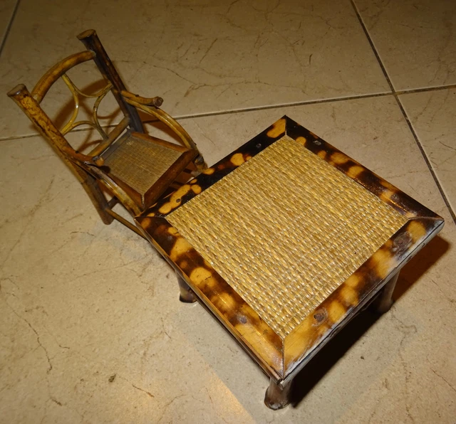 Petit Fauteuil Poupée 19ème France – Bois Ancien – 27 Cm – Bon état Réparé