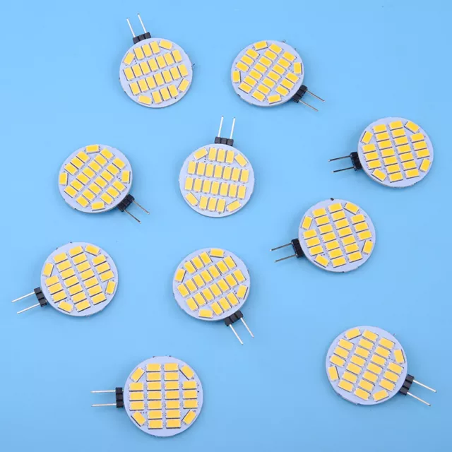 10Pcs G4 5730 SMD-24 LED Light Bulb Spot Bulb Warm White 2800-3500K 12V DC Round