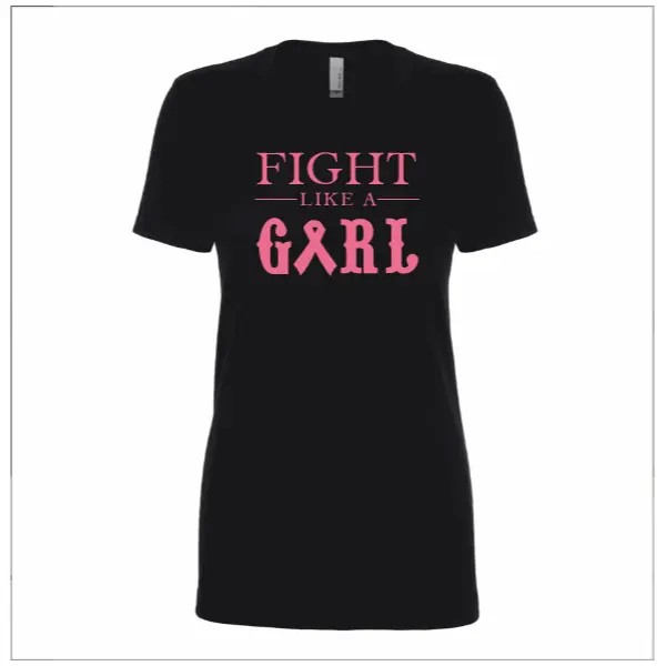 Fight Like A Girl Breast Cancer Awareness Womans T-shirt Assorted Colors/Sizes