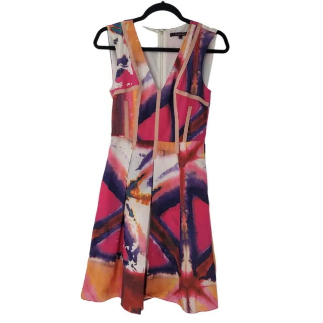 Rachel Roy Watercolor Dress Fit Flare Womens Size 0 Work Career Small
