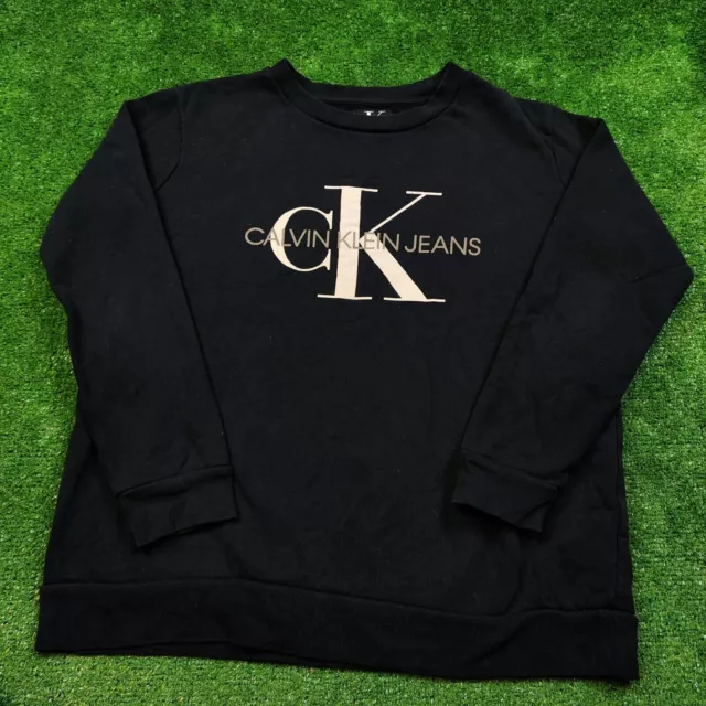 Calvin Klein Jeans Pull Adulte noir moyen imprimé graphique Logo Menswear...