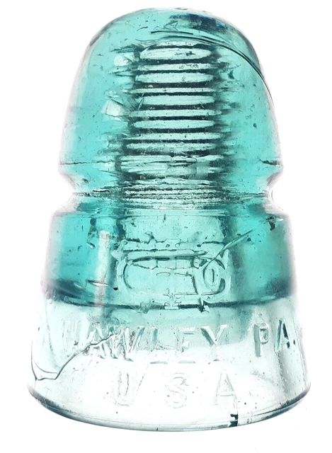 CD 145 Aqua HAWLEY PA USA Antique Glass Telegraph Insulator BEEHIVE G9