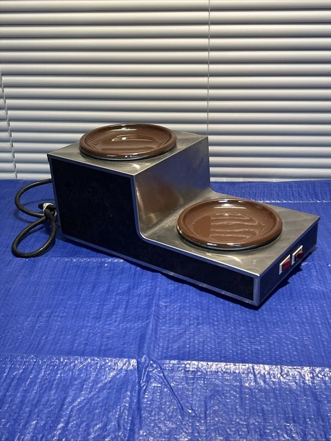 Bunn Model 8553 Double - 2 Plate Coffee Warmer Stainless Steel TESTED WORKS