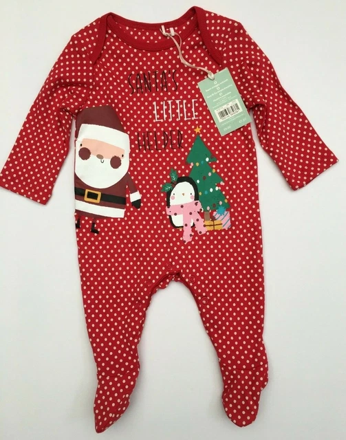 Bébé Fille Noël Rouge Père Noël Little Helper Body Nouveau Né & 0-3M Mini Club