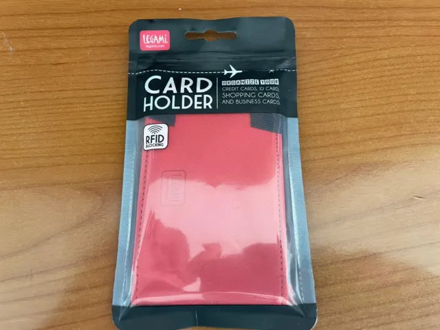 CREDIT CARD HOLDER porta carte ROSSO schermato RFID BLOCKING con
