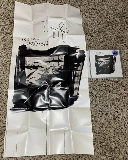 IGGY POP SIGNED Every Loser Folded Poster +Sealed Every Loser Cd