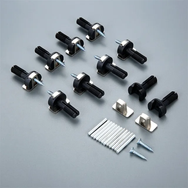 10Pcs Cabinet Dowel Connectors Black Fasten Furniture Book Table Wardrobe Closet