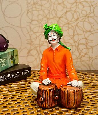 Rajasthani Idol Figurine Of Hand Crafted Polyresin, Eco Friendly, Orange, Pack 1