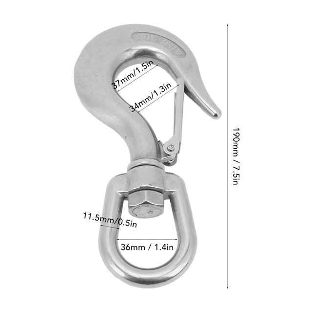 1.3in Clevis Slip Hook Stainless Steel Rotating Lifting Chain Hook For Yacht SDS