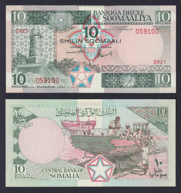 Somalia 10 Shilin = 10 Shillings 1987 P 32c Fds Unc- C-08