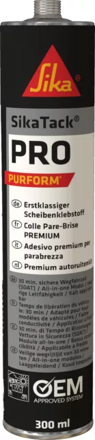 Sikatack Pro Purform 300ml Nero Scheibenklebstoff