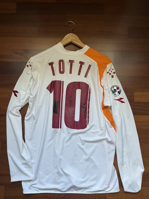 Maillot De Match AS Roma Totti Porté En Match - Issue Et Worn - Véritable Maillot De Collection