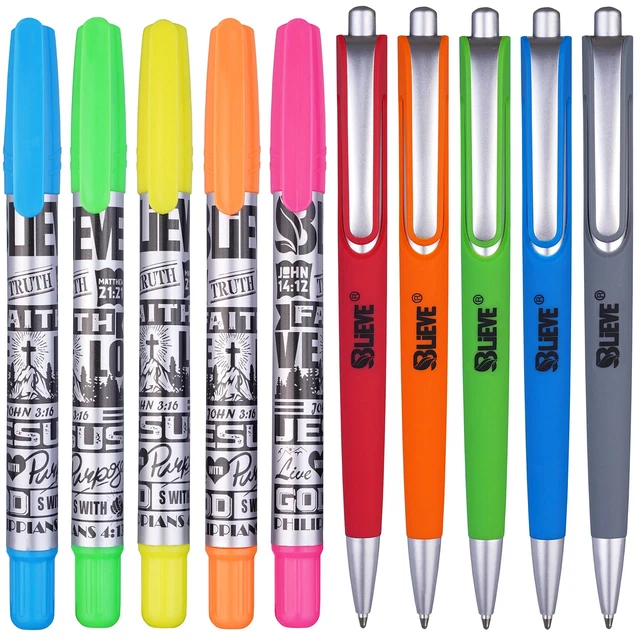 Bible Highlighters And Pens No Bleed Through, Bible Verse Dry