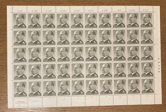 DDR 1969 kpl. Bogen  Mi.Nr. 1481 mit Dv Fn 2 dgz/ 2 Lz  Postfrisch Plattenfehler