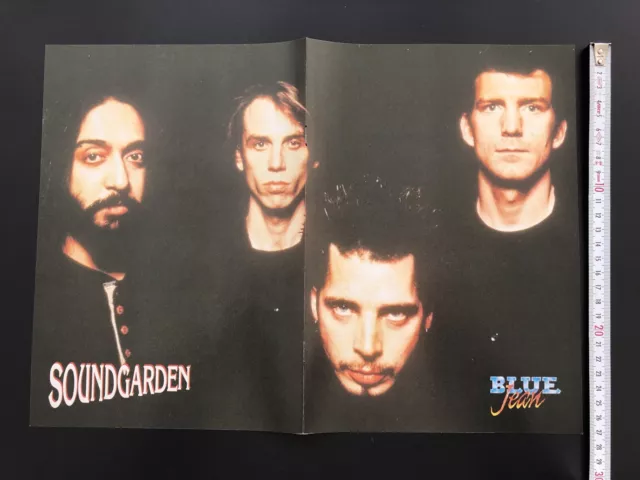 Soundgarden b/w Ero* Ramazotti Turkish Blue Jean magazine centerfold poster