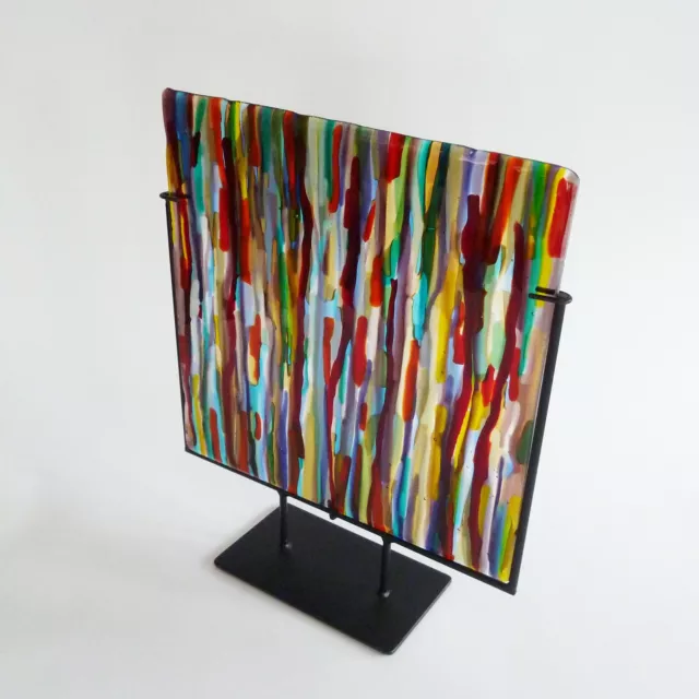 Art Glass panel - fused glass - stripes