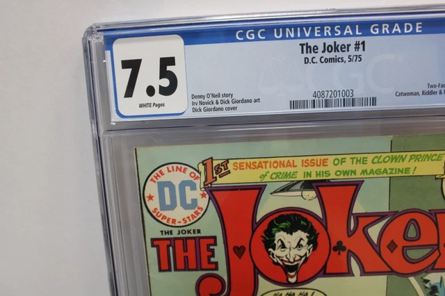The Joker #1 1975 DC Comics Batman 1st solo title CGC graded 7.5 White Pages 3