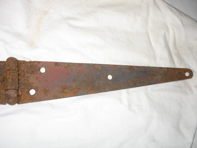 Vintage 20" Rusty Iron Hinge Door Gate Barn Old Farm Barn Find Primitive 2 1/4 W 3