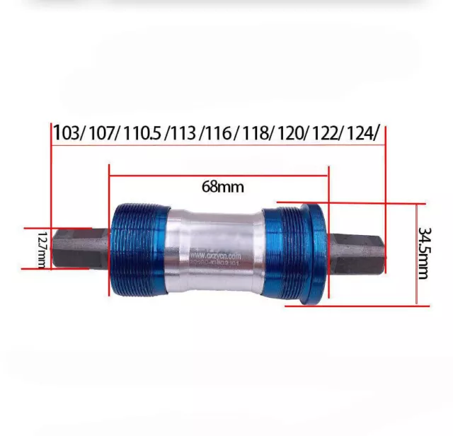 Fahrrad Innenlager Tretlager Mittel Konsole Welle 68mm 103mm-127,5mm