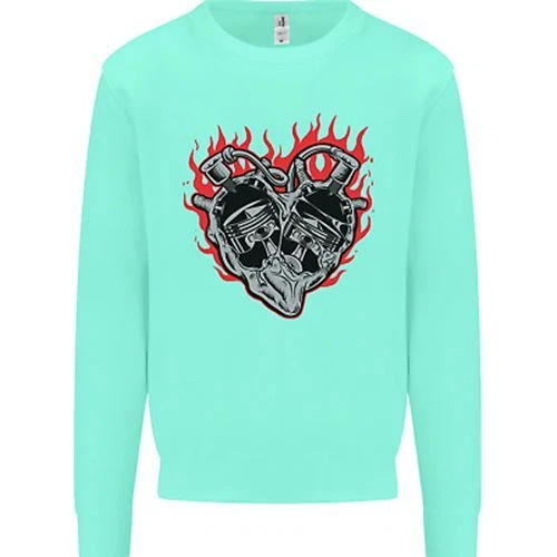 Felpa Maglione Moto Biker Heart Moto Moto da Uomo 7