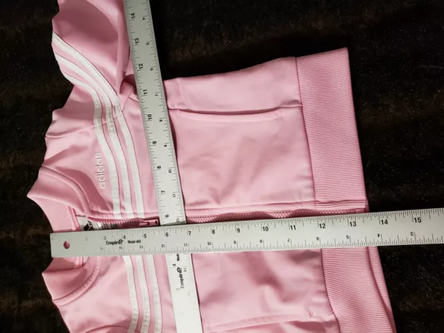 Giacca da ginnastica Adidas ragazza taglia 12M viola bianco cerniera intera manica lunga 3