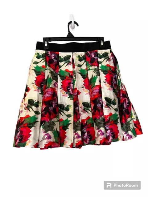Milly Pleated Floral Skirt